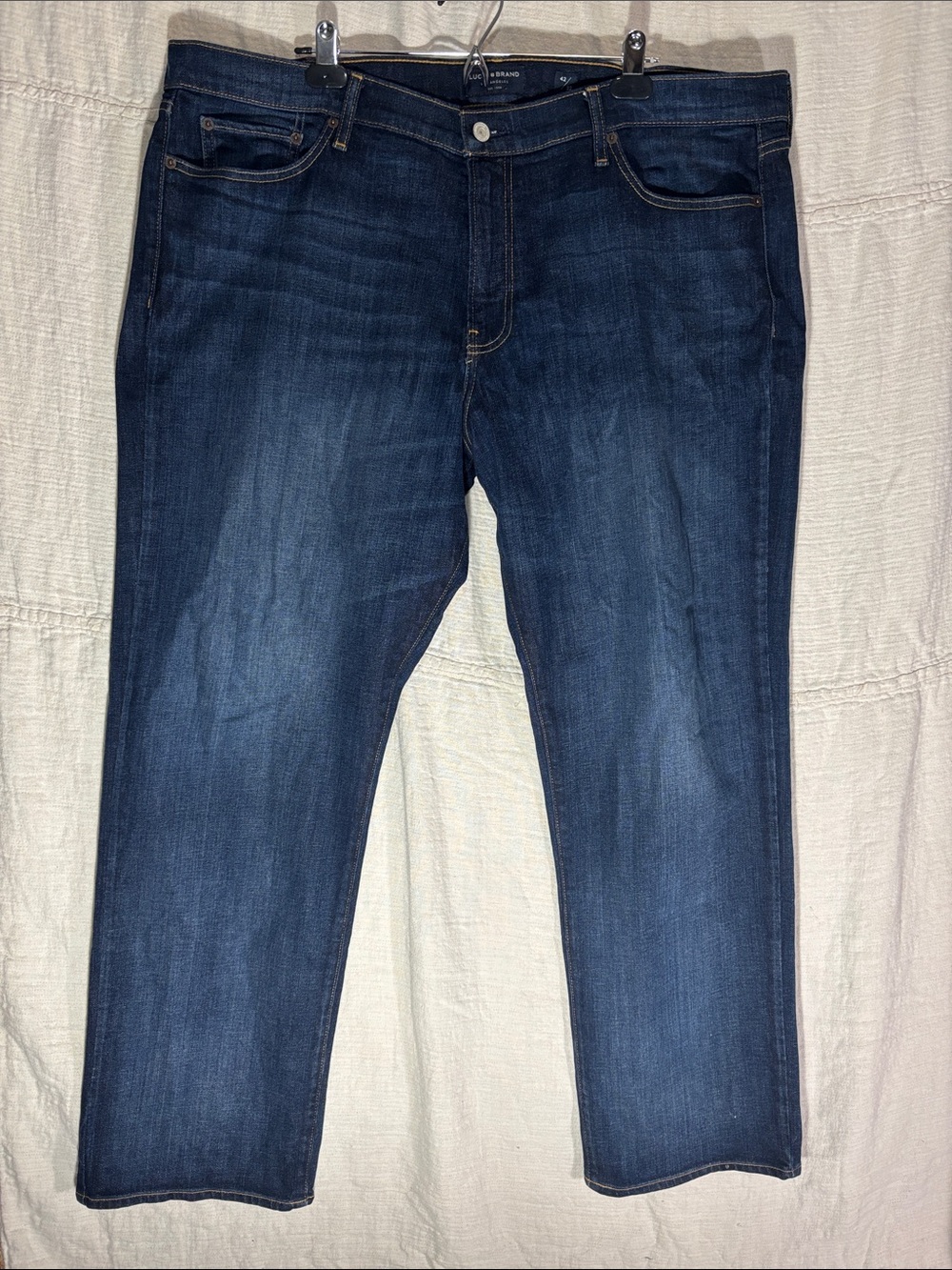 Lucky Brand 361 Vintage Straight Jeans 42x32 Blue Medium Wash Denim EUC Big&Tall